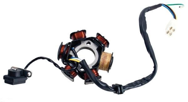 Outside Distributing 08-0203 6 Coil Magneto/Stator - 4-Pin Male Plug/1 Male Wire