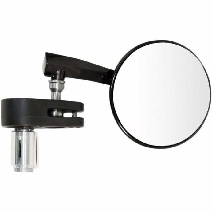 Emgo 20-34041 Aluminum 3in. Bar End Mirror - Black - Right