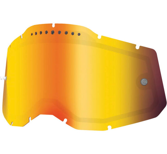 100% Replacement Dual Vented Lens for Racecraft 2/Accuri 2/Stratus 2 Goggles - Red Mirror