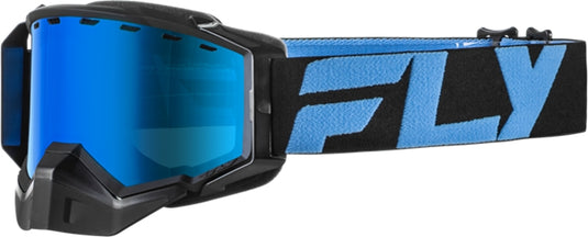 Fly Racing Zone Snow Goggles (One Size Fits Most, Black/Blue / Sky Blue Mirror/Blue Lens)