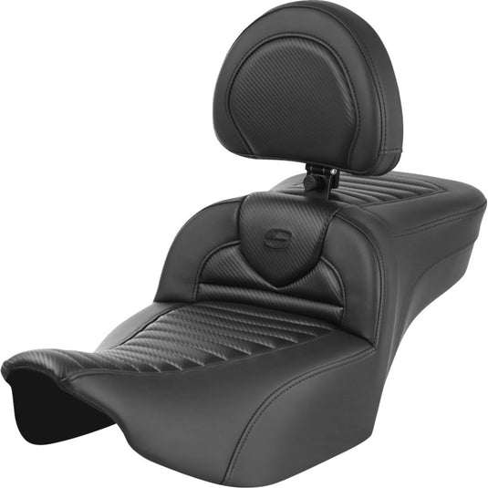 Saddlemen 823-07-205B0 Extended Reach Roadsofa CF TR Seat with Drivers Backrest