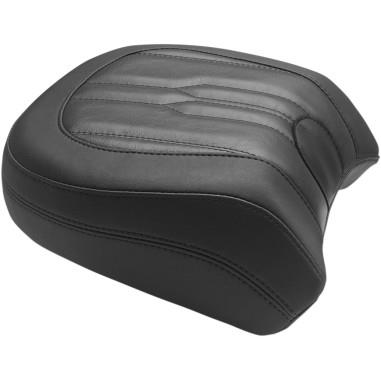 Mustang 79042 Standard Touring Passenger Seat with Backrest - Dagger Stitch - Black