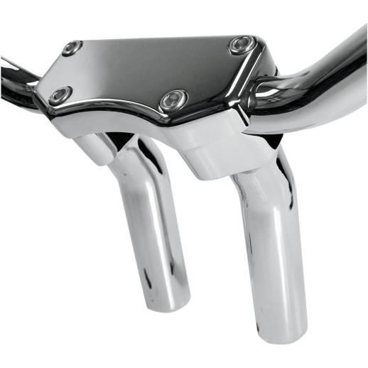 Drag Specialties 0602-0590 Handlebar Riser/Top Clamp Kit with 1in. Clamping Area - 5 1/2in. Tall with 1in. Pullback - Chrome