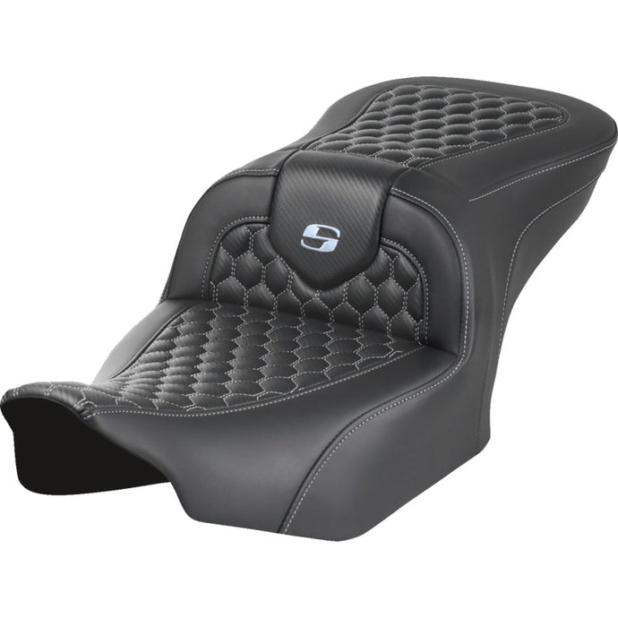 Saddlemen 823-07-18905 Roadsofa HC Seat without Drivers Backrest - Silver Stitching