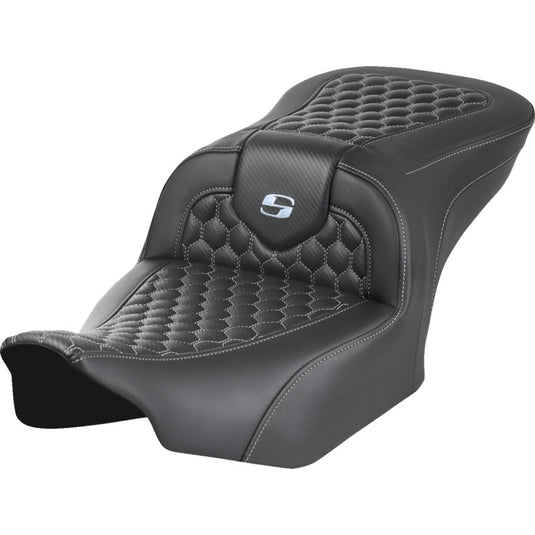 Saddlemen 823-07-18905 Roadsofa HC Seat without Drivers Backrest - Silver Stitching