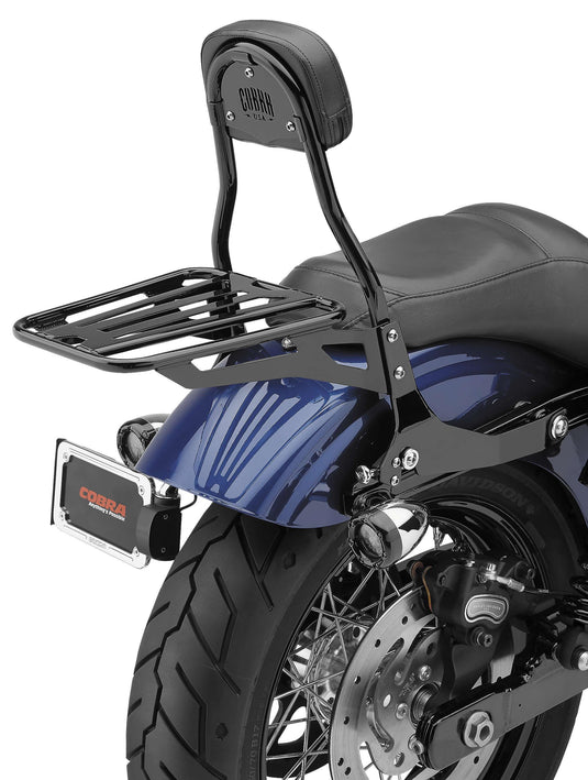 Cobra 602-3502B Tubular Luggage Rack for Detachable Sissy Bar Kit - Black