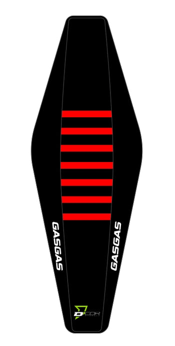 Dcor 30-65-005 Seat Cover - Black Sides - Black Top with Red Ribs