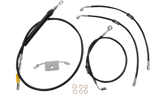 La Choppers LA-8157KT-16B Cable/Brake Line Kit - 15-17in. Ape Hangers - Black Vinyl