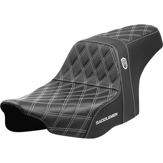 Saddlemen SC82307D6 Pro Series SDC Performance Gripper Seat without Drivers Backrest - White Stitching