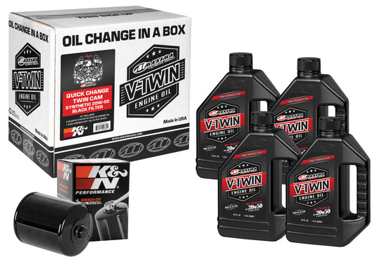 Maxima 90-119014B Quick Change Twin Cam Synthetic Oil Change Kit with Black Filter - 20W50