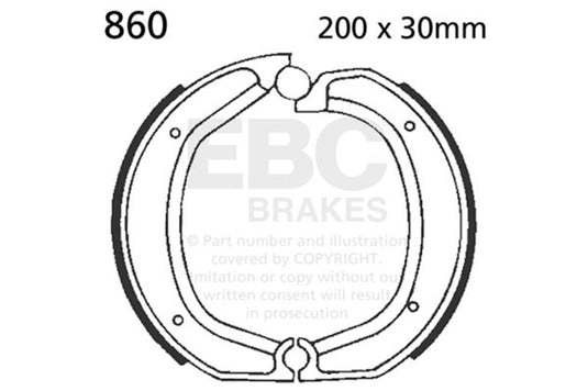 Ebc Powersports 860 EBC Powersport Brake Shoes