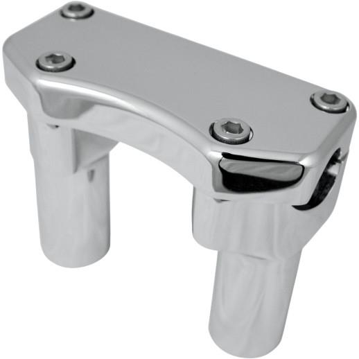 Drag Specialties 0602-0586 Handlebar Riser/Top Clamp Kit with 1in. Clamping Area - 3in. Tall - Chrome