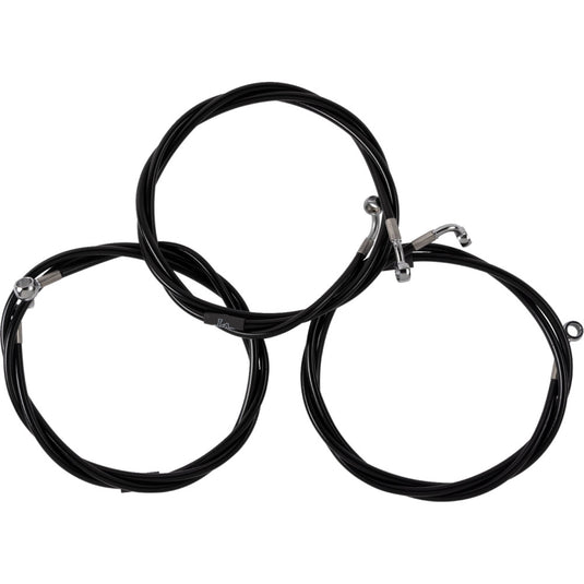 La Choppers LA-8059B16B Black Vinyl-Coated Stainless Steel Brake Line Kit - 15-17in. Ape Hangers