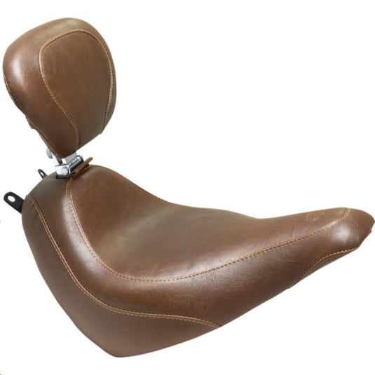 Mustang 83001 Wide Tripper Solo Seat with Driver Backrest - Vintage - Brown