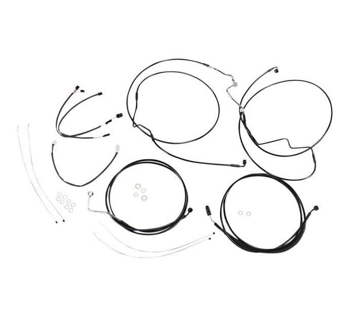 Magnum 486872 Black Vinyl XR Handlebar Installation Kit with Black Fittings for 15-17in. Ape