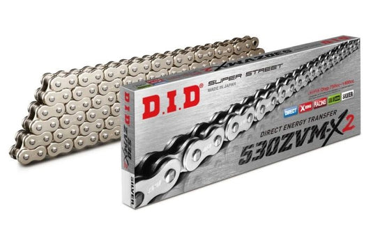 D.I.D 530ZVMX2S130 530 ZVM-X2 Super Street X-Ring Chain - Silver - 130 Links