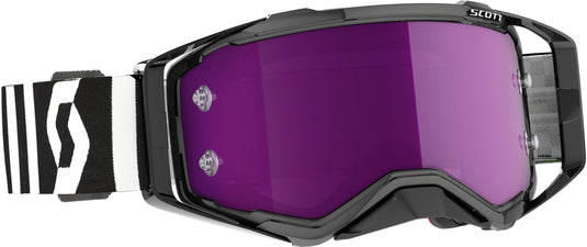 Racing Black/White / Purple Chrome Works Lens