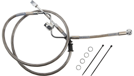 Drag Specialties 1741-6342 Clear Coated Standard Length ABS Stainless Steel Rear Brake Line Kit
