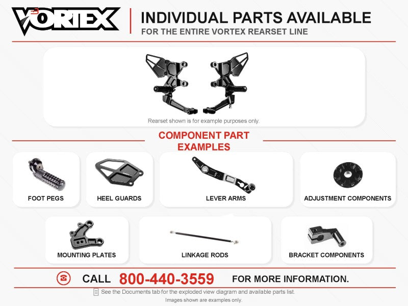 Load image into Gallery viewer, Vortex Racing RS434K VTX Adjustable Rear Sets
