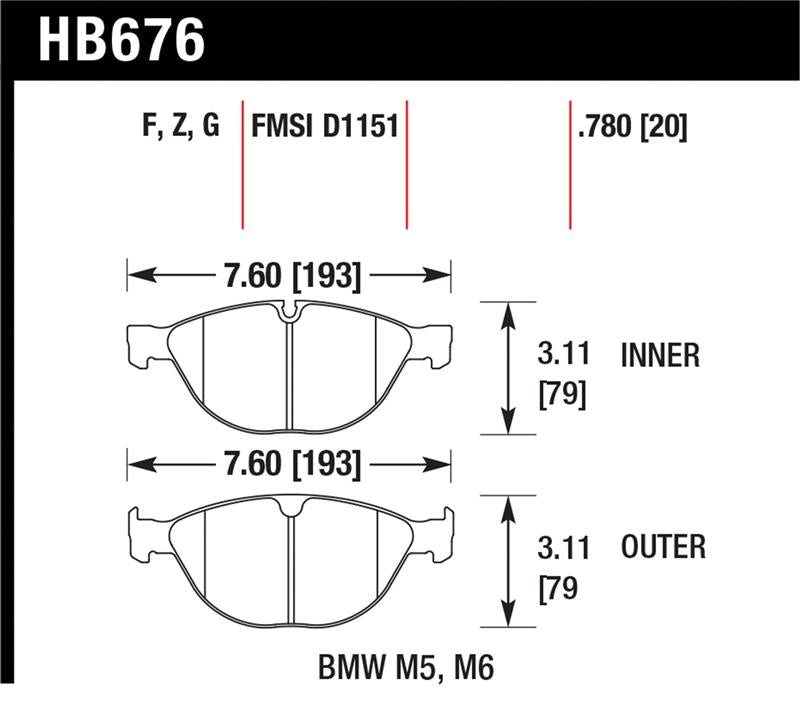 Load image into Gallery viewer, Hawk Performance HB676Z.780 HAWK Ceramic Brake Pad Sets
