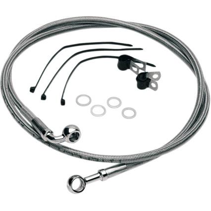 Drag Specialties 1741-0211 Standard Length Rear Stainless Steel Brake Line Kit - Clear