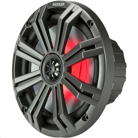 Kicker 45KM84L All Weather Coaxial 8in. Speakers with 7-color LED and 1in. - 4 ohm - 150W RMS