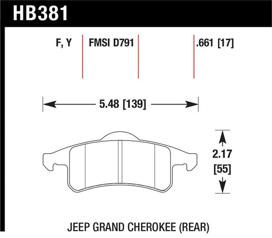 Hawk Performance HB381Y.661 HAWK LTS Brake Pads