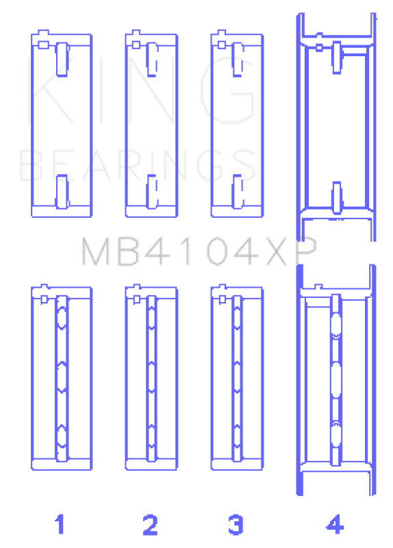 Load image into Gallery viewer, King Engine Bearings MB4104XPSTDX KING Performance Main Bearings
