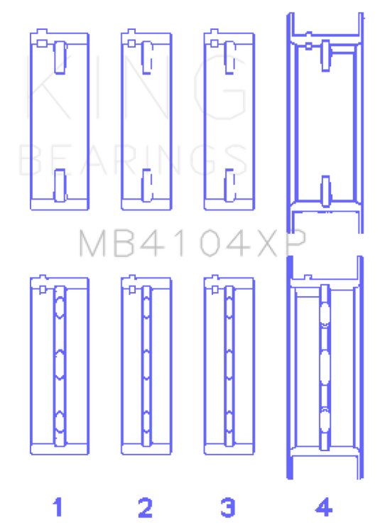 King Engine Bearings MB4104XPSTDX KING Performance Main Bearings