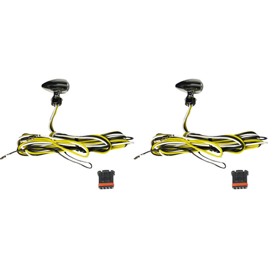 Custom Dynamics CD-MICRO-AW2-C Micro Bullet V2 LED Turn Signals - Chrome Housing - Amber/White