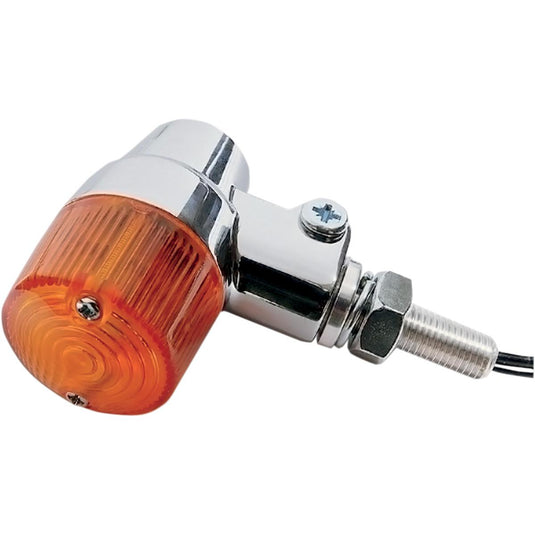 K&S Technologies 25-8607 Chrome Aluminum Marker Lights - Round #3 with Amber Lens - Dual Filament