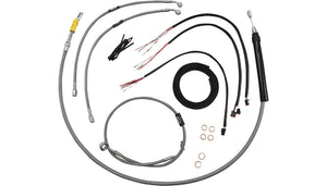LA Choppers LA-8157KT2-13 Complete Handlebar Cable/Brake & Clutch Line/Wire Kit - Stainless Braided