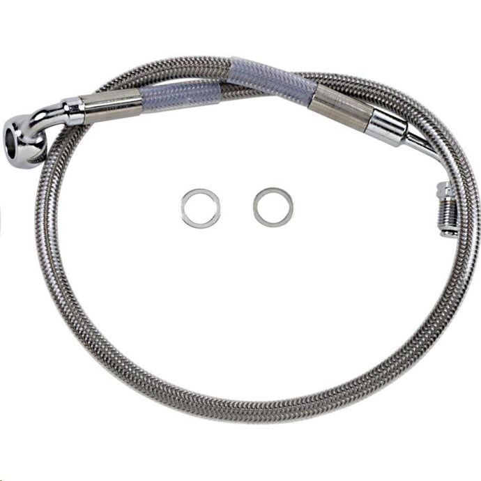 Drag Specialties 1741-5800 Standard Length Upper Front Stainless Steel Brake Line Kit - Clear