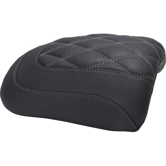 Mustang 88611GM Double Diamond Padded Passenger Seat Cowl - Black/Gunmetal Gray Stitching