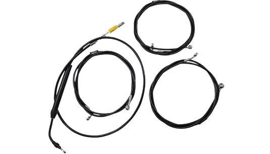 La Choppers LA-8058KT-08M Standard Cable/Brake Line Kit - Stock Ape Hanger - Midnight