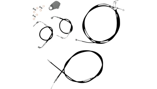 La Choppers LA-8157KT-08B Cable/Brake Line Kit - Mini Ape Hangers - Black Vinyl
