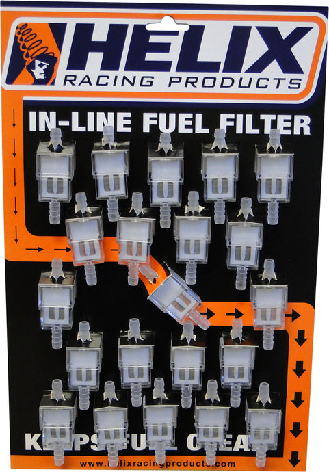 Helix Racing Products 118-9210 In-Line Fuel Filters - White