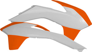 Acerbis 2314251088 Radiator Shrouds - KTM White/Orange
