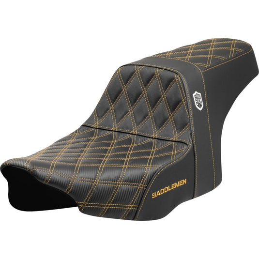 Saddlemen SC82307D7 Pro Series SDC Performance Gripper Seat without Drivers Backrest - Gold Stitching