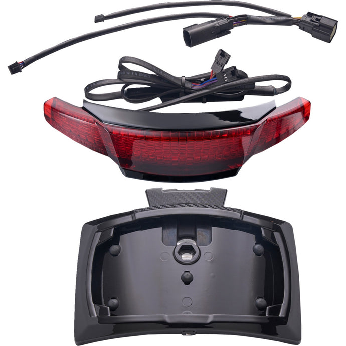Ciro 40374 Latitude Lightstrike Taillight with License Plate Mount - Black/Red Lens