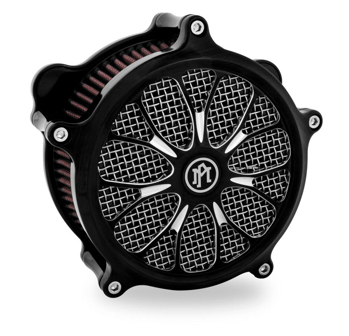 Performance Machine 0206-2010HEA-BM Heathen Universal Super Gas Air Cleaner Faceplate - Contrast Cut