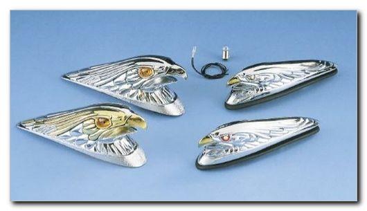 Drag Specialties DS-287556 Eagle Head Fender Ornament - Gold Eyes
