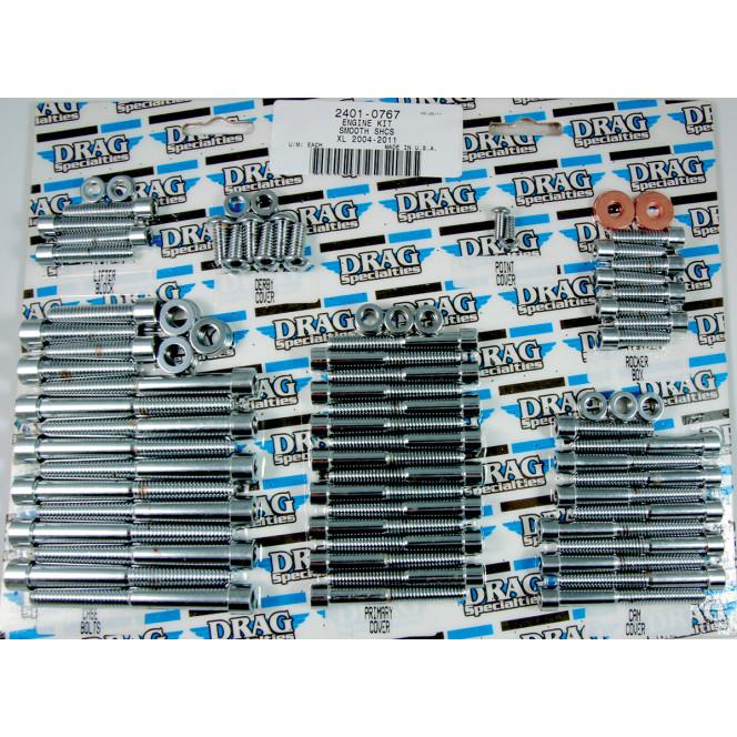 Drag Specialties DS-190880 Motor Mount Chrome Socket-Head Bolt Set - Knurled