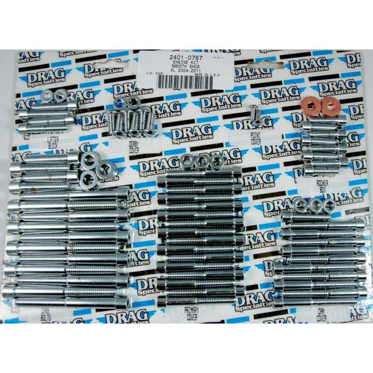 Drag Specialties 2401-0767 Complete Motor Chrome Socket-Head Bolt Set - Smooth
