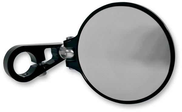 Joker Machine 09-302B Folding Bar End Mirror - 2 1/4in. Round - Black Anodized