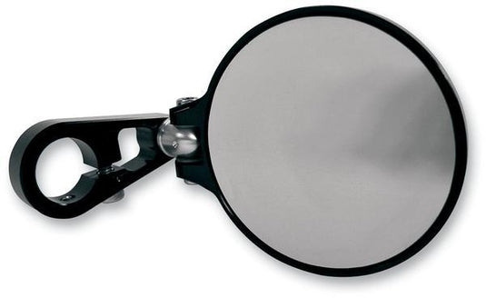 Joker Machine 09-302B Folding Bar End Mirror - 2 1/4in. Round - Black Anodized