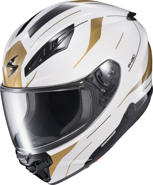 Scorpion EXO-R430 Cutlass Helmet (XX-Large, White/Gold)