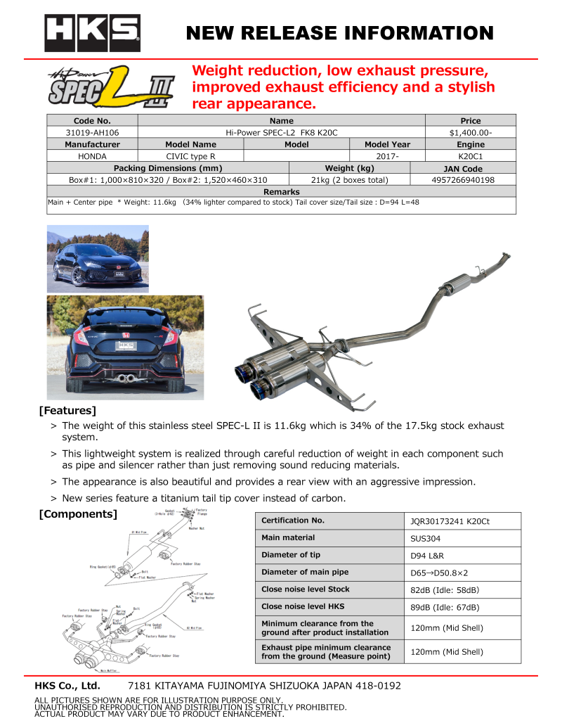 Load image into Gallery viewer, Hks 31019-AH106 HKS Exhaust - Hi-Power

