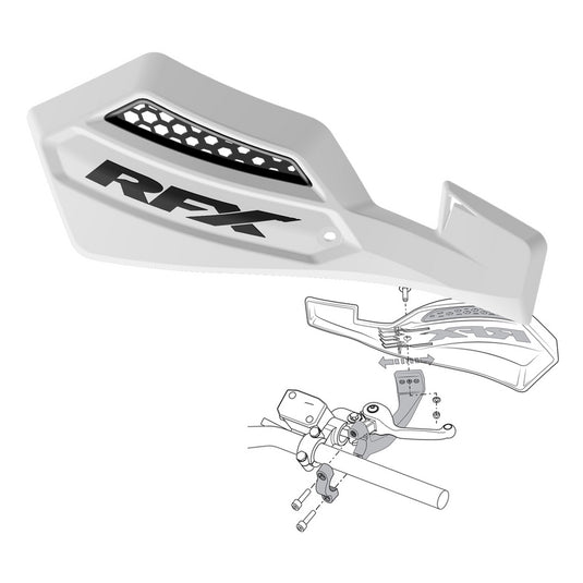 Rfx FXGU 10100 55WH Race Series Handguards - White