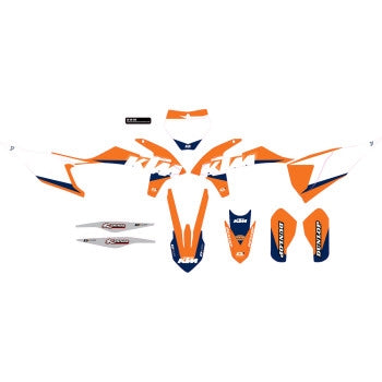 Dcor 20-30-224 KTM Racing Complete Graphics Kit - White Background